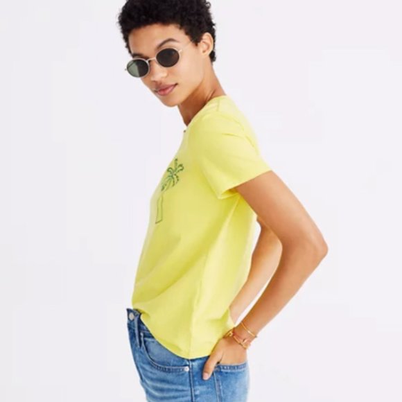 Madewell Embroidered Palm Radio Boxy Tee- Size Small - Picture 3 of 7